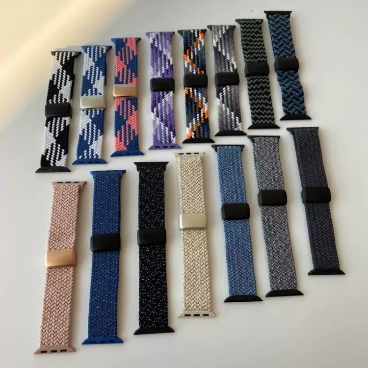 بند بافت کنفی سولو مگنت اپل واچ سایز 42/44/45/46/49 – همراه اکسسوری