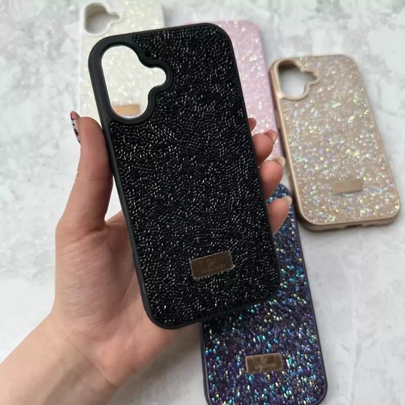 قاب محافظ Swarovski لوکس نگین‌دار درخشان مخصوص Samsung Galaxy S24 Ultra – همراه اکسسوری