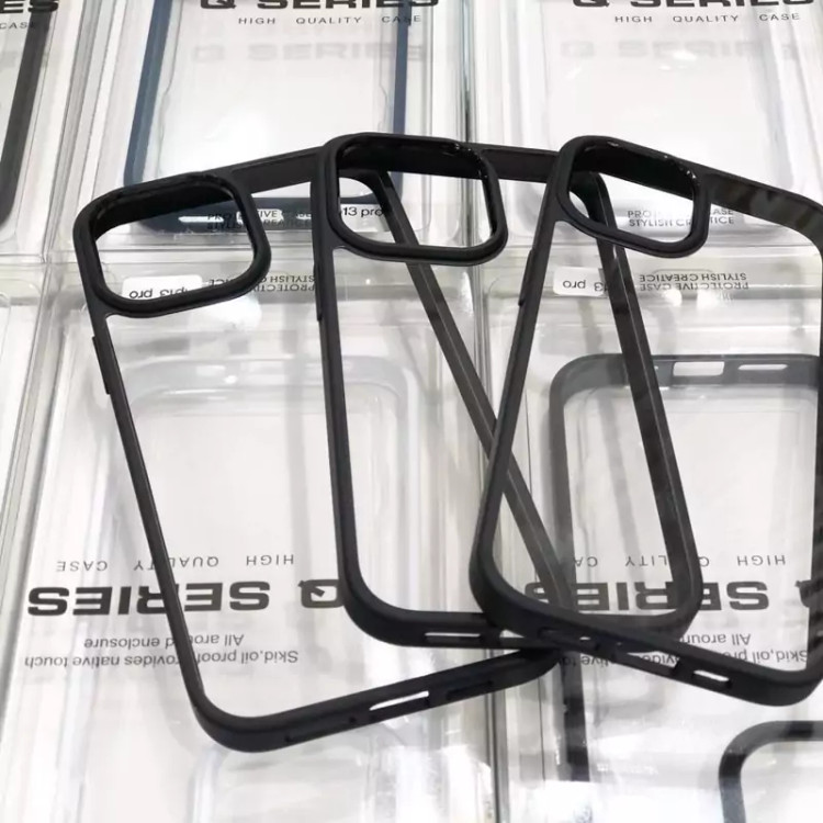 قاب شفاف دور مشکی Magic Mask Qseries مناسب آیفون 13 Pro Max – همراه اکسسوری