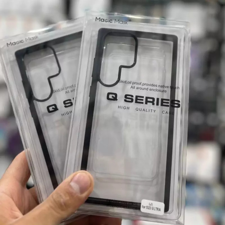 قاب Magic Mask شفاف دور مشکی سامسونگ Galaxy S25 Ultra همراه اکسسوری