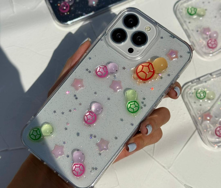 Cute Glitter Turtle Glow Case by Hamrah Accessory