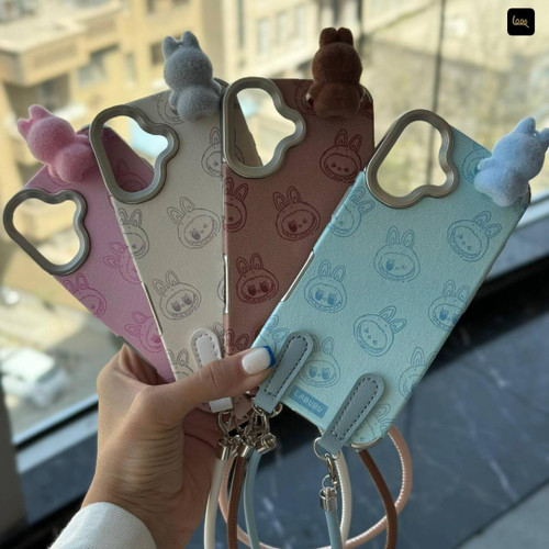 قاب فانتزی Hamrah Accessory مدل لبوبو آیفونقاب دخترانه آیفون ماسا لبوبو سفید