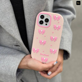 قاب پاپیونی صورتی سیلیکونی آیفون 15 Pro Max برند Hamrah Accessory