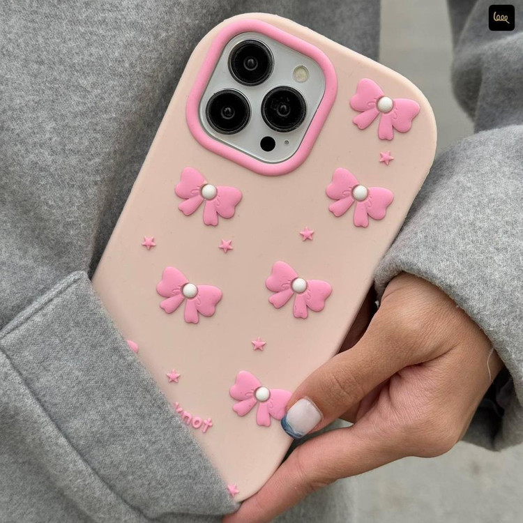 قاب فانتزی پاپیونی صورتی آیفون 14 Pro Max