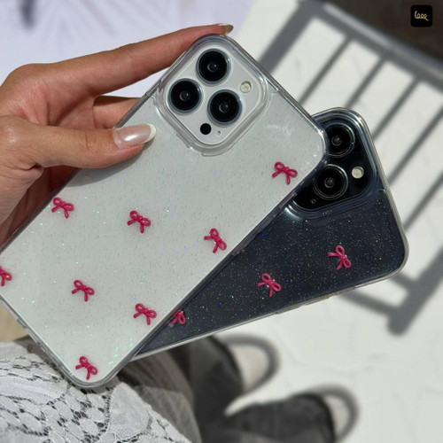 قاب پاپیون اکلیلی چری آیفون رنگ صورتی – همراه اکسسوری