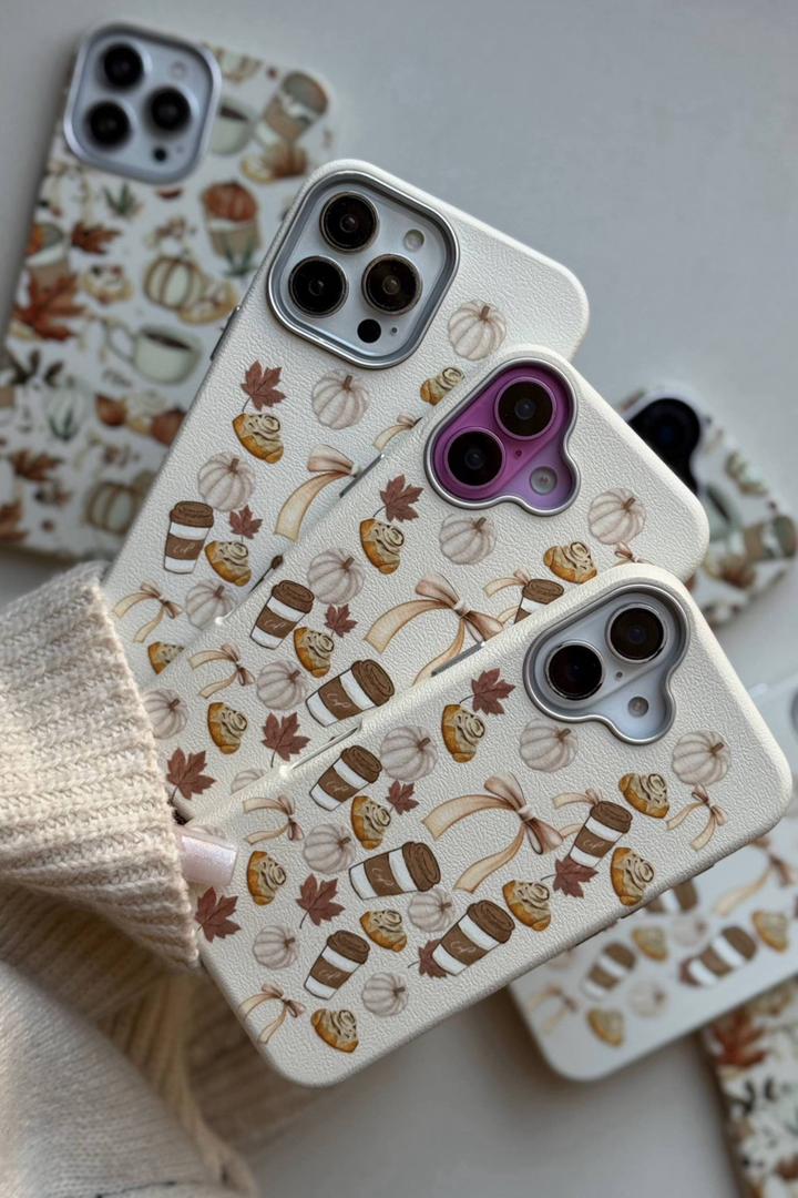 قاب آیفون طرح کاپوچینو – رنگ گرم پاییزی