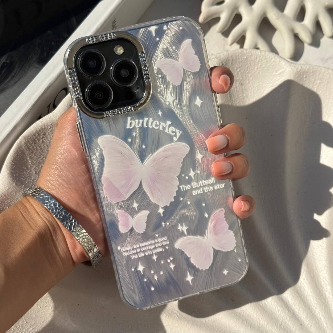 قاب موجدار پروانه‌های رویایی آیفون 16Promax – همراه اکسسوری