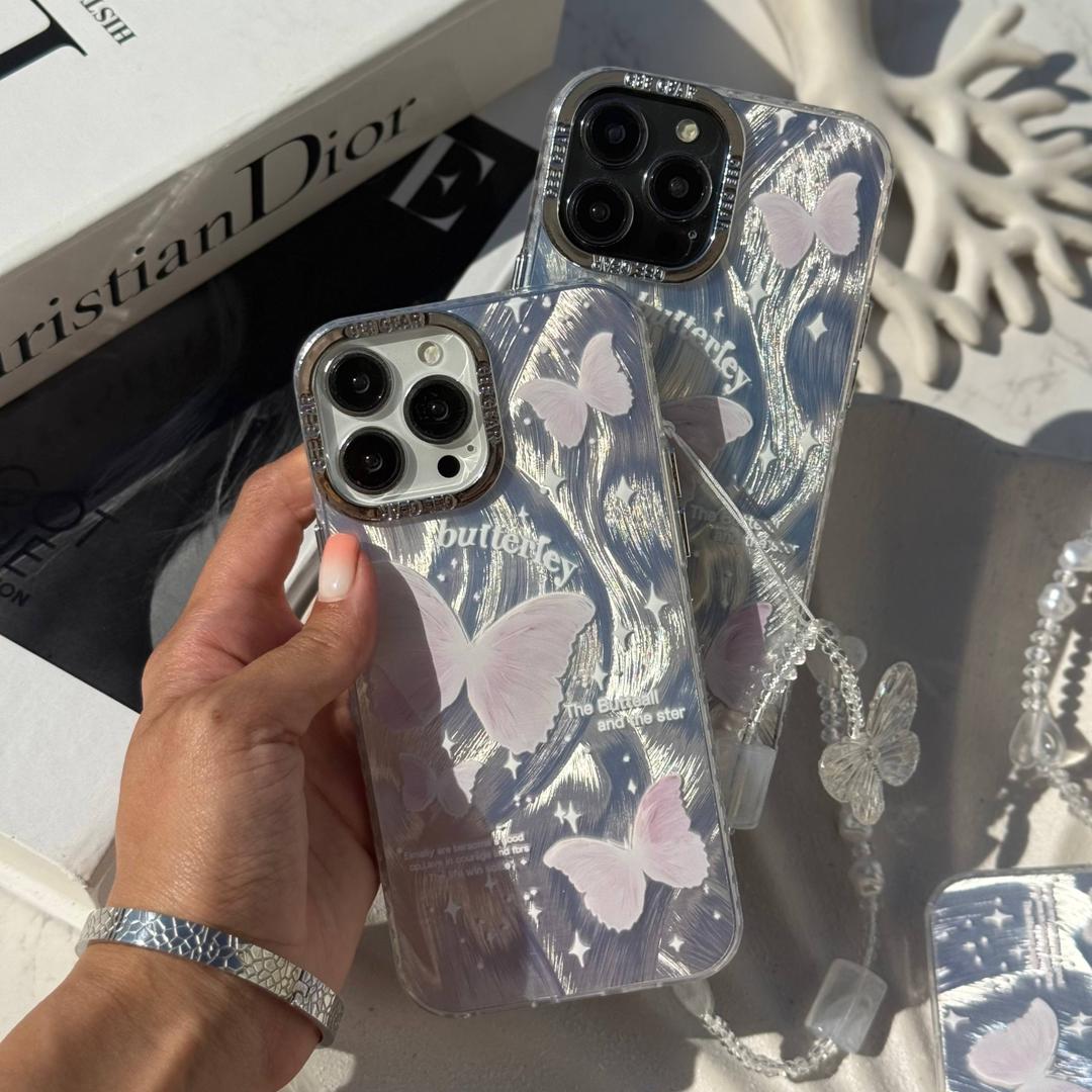 قاب موجدار پروانه‌های رویایی آیفون 16Promax – همراه اکسسوری