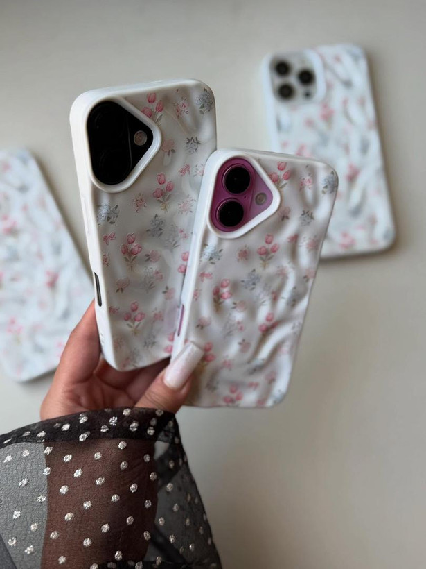 قاب گلدار چروکی آیفون همراه اکسسوری