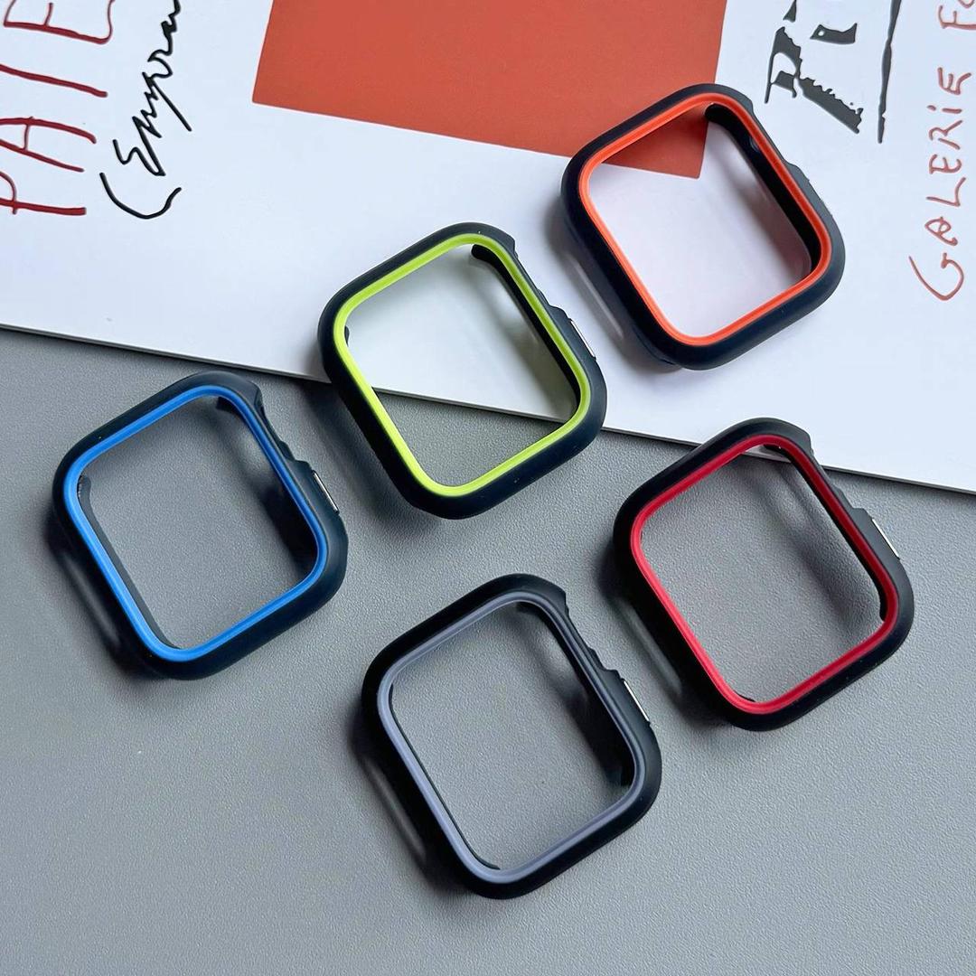 قاب مقاوم اپل واچ رنگ مشکی با فسفری