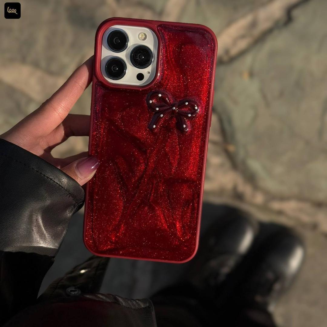 قاب پاپیون شاینی یاقوتی همراه اکسسوری