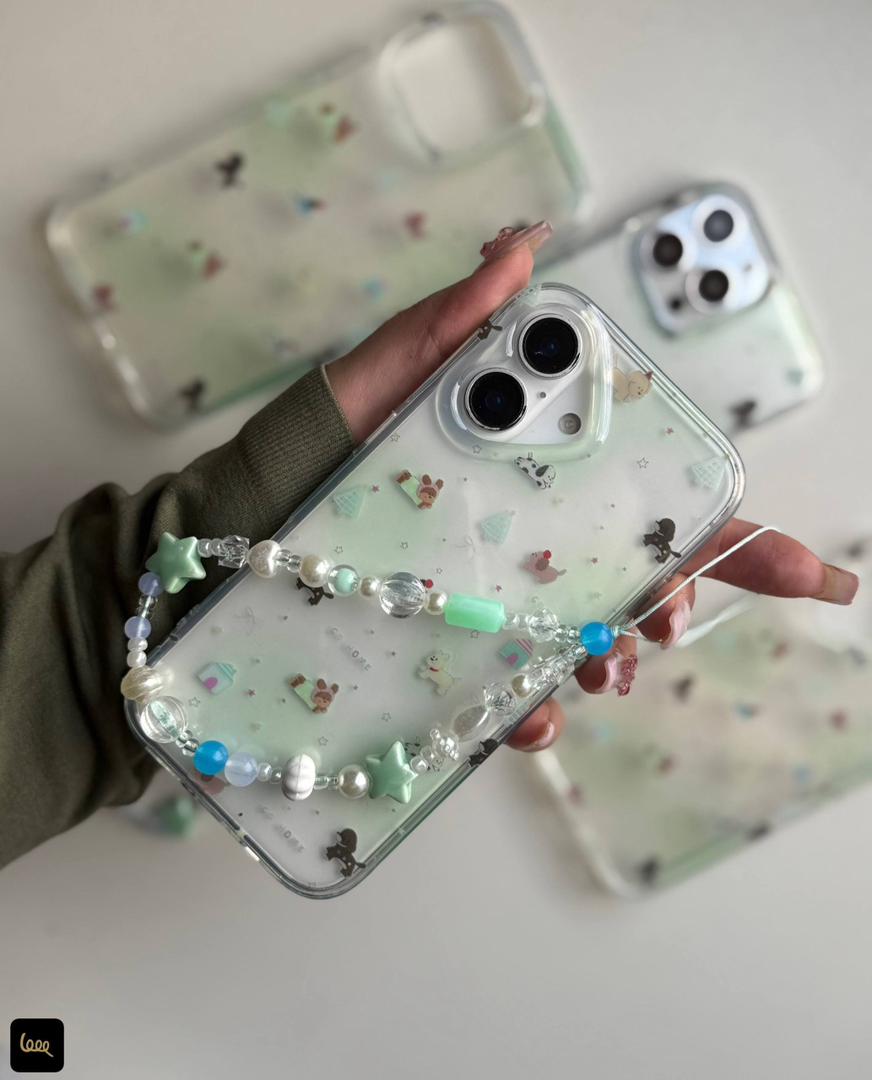 قاب iMD شفاف آیفون طرح سگ‌های کوچک همراه اکسسوری