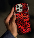 کاور آیفون پلنگی زنانه براق همراه اکسسوری