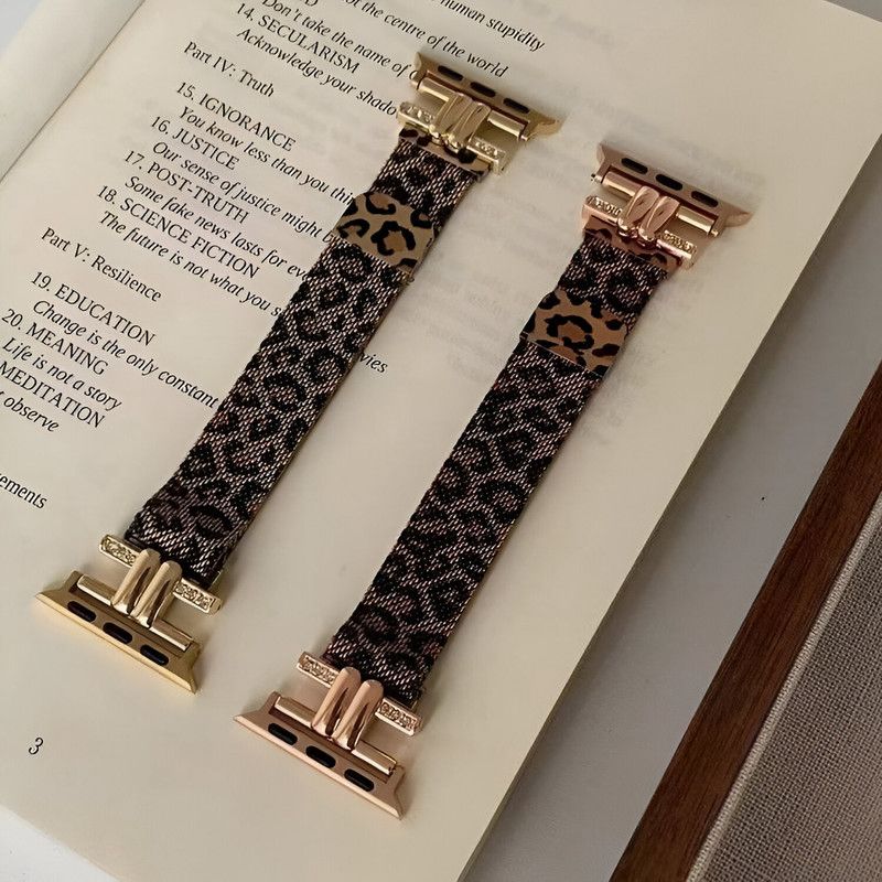 بند استیل فشن اپل واچ طرح پلنگی