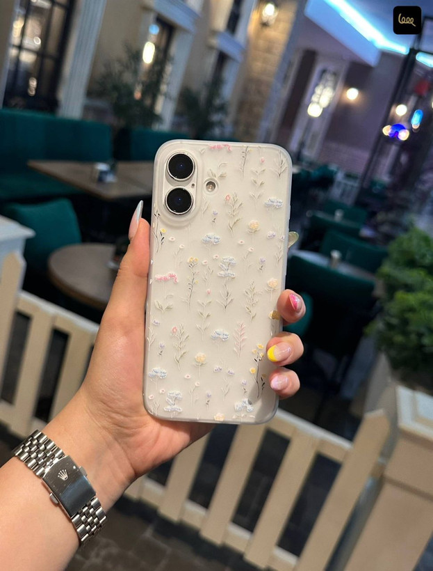 کیس مات گلدار آیفون همراه اکسسوری