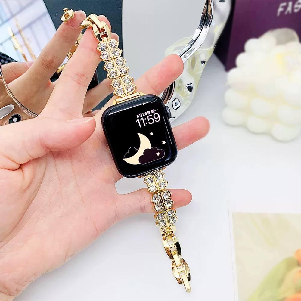 بند زنانه دیاموند نگین‌دار اپل واچ مدل ستاره همراه اکسسوری