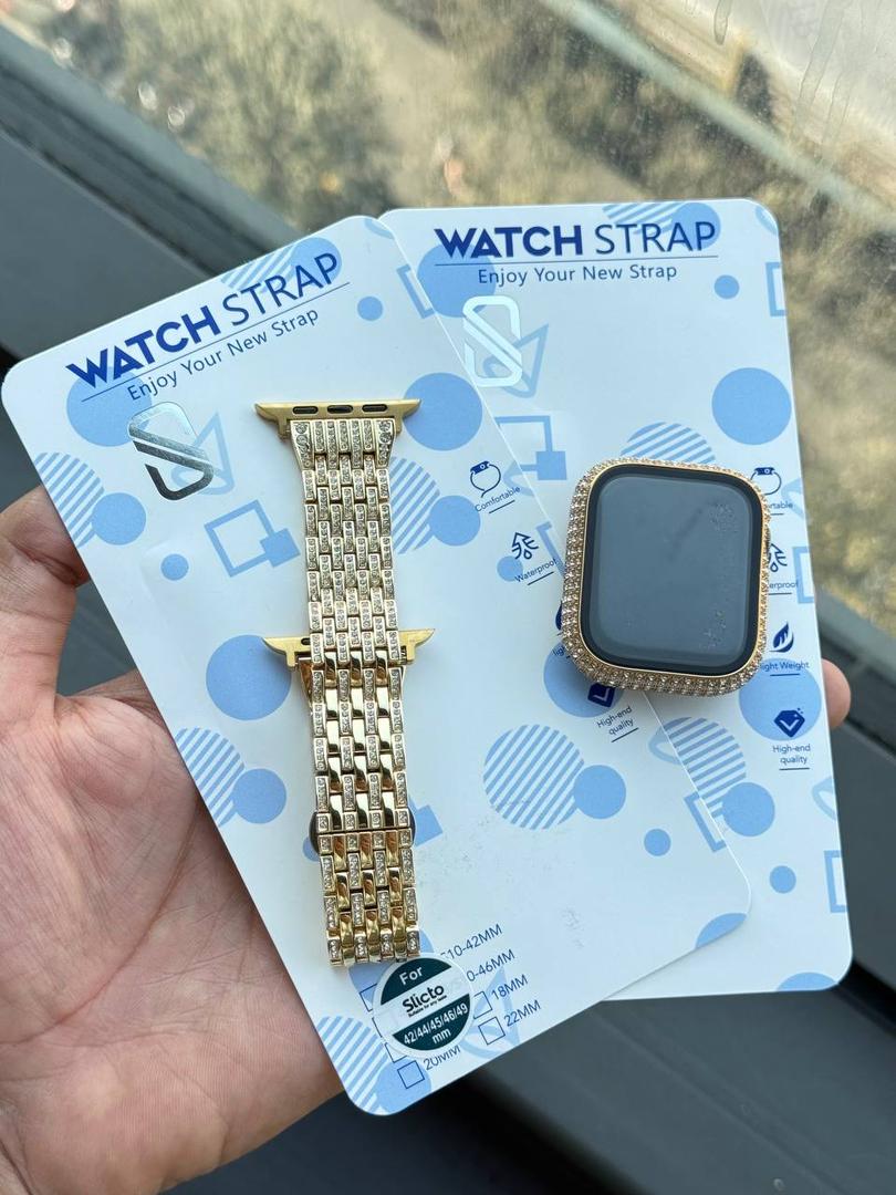 بند دیاموند اپل واچ کارشده با نگین همراه اکسسوری