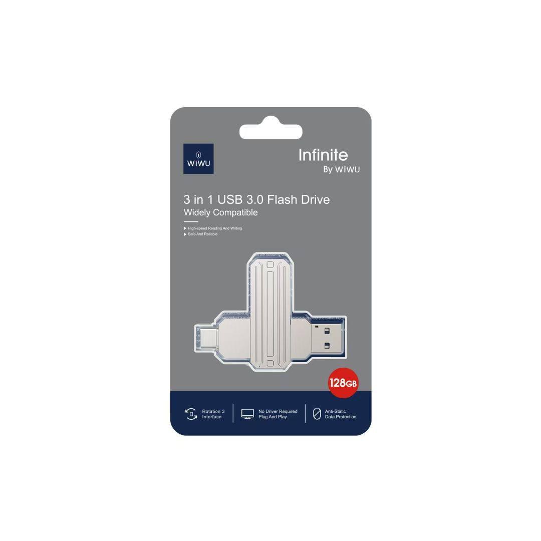 بدنه مقاوم فلش سه‌کاره WiWU ساخته شده برای موبایل همراه اکسسوری