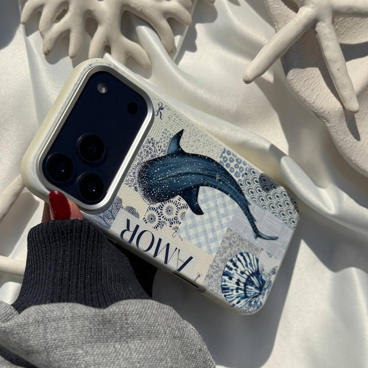 قاب Masa Whale Amor طرح نهنگ با نوشته Amor — همراه اکسسوری