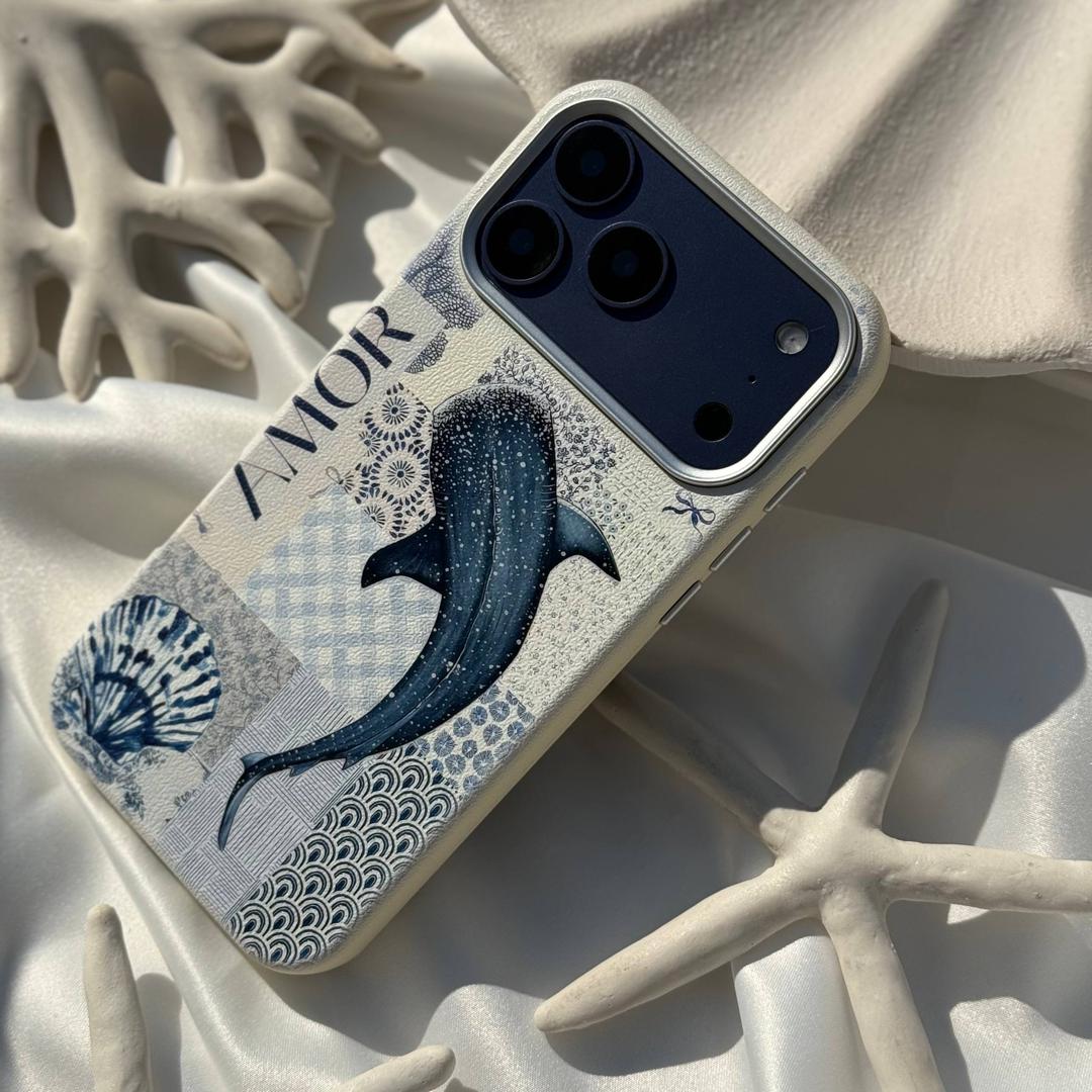 بافت بدنه و کیفیت چاپ قاب Masa Whale Amor — همراه اکسسوری