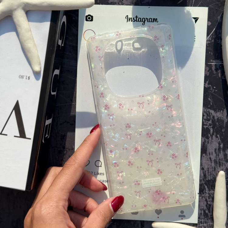 قاب یخی صدفی گل و پاپیون برای سامسونگ مدلهای سری S و A