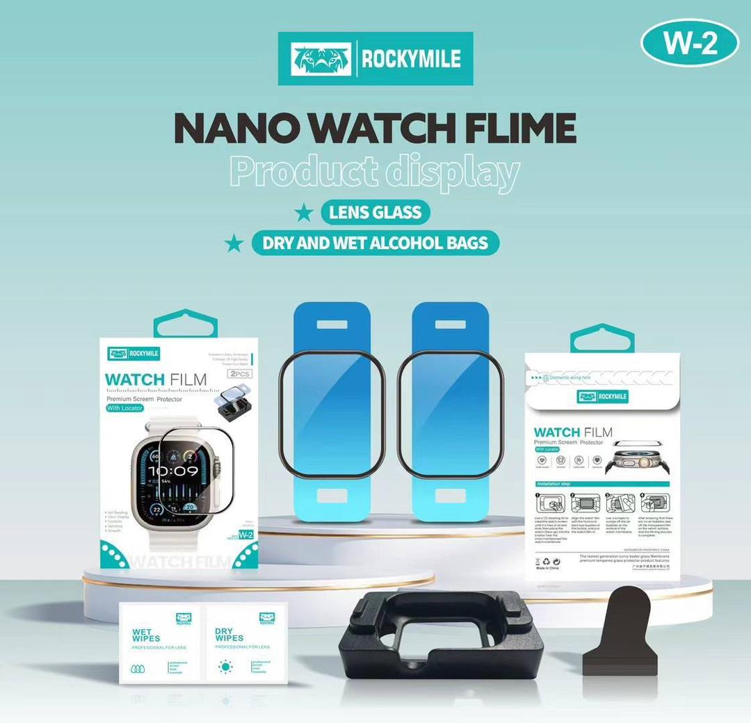 محافظ صفحه گلس اپل واچ راکیمایل مدل S10 همراه اکسسوری با دو عدد گلس در هر پک