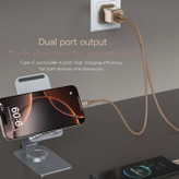 تصویر شارژر توتو ۳۰ وات GAN مدل دو پورت همراه اکسسوری