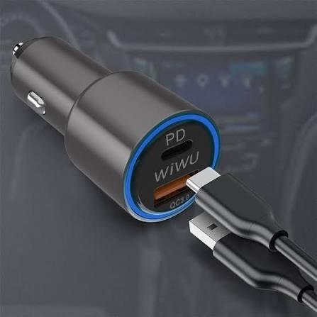 5. تصویر پورت‌های USB و Type-C شارژر فندکی WiWU