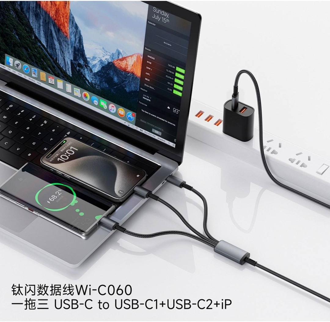 ۲. عکس خروجی‌های Type-C کابل WiWU Titanlink