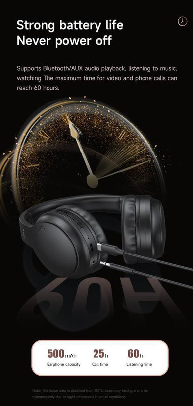 ۳. هدست بیسیم TOTU طراحی تاشو همراه اکسسوری