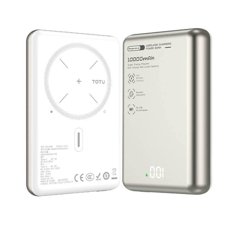 پاوربانک مگنتی TOTU با نمایشگر LCD همراه اکسسوری