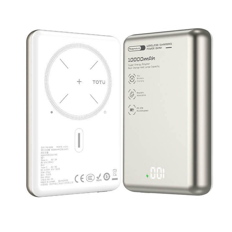 پاوربانک مگنتی TOTU با نمایشگر LCD همراه اکسسوری