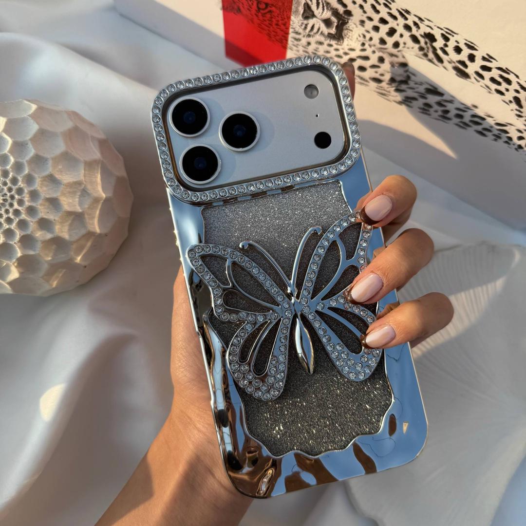 قاب پروانه نگین دار آیفون 13 همراه اکسسوری