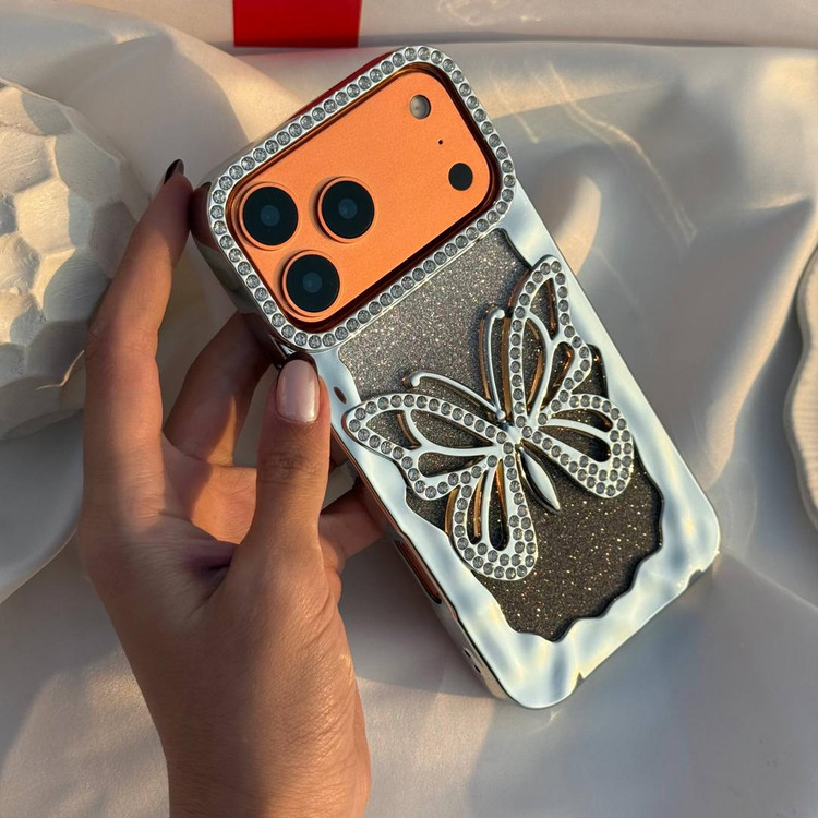 قاب پروانه نگین دار آیفون 14Pro همراه اکسسوری