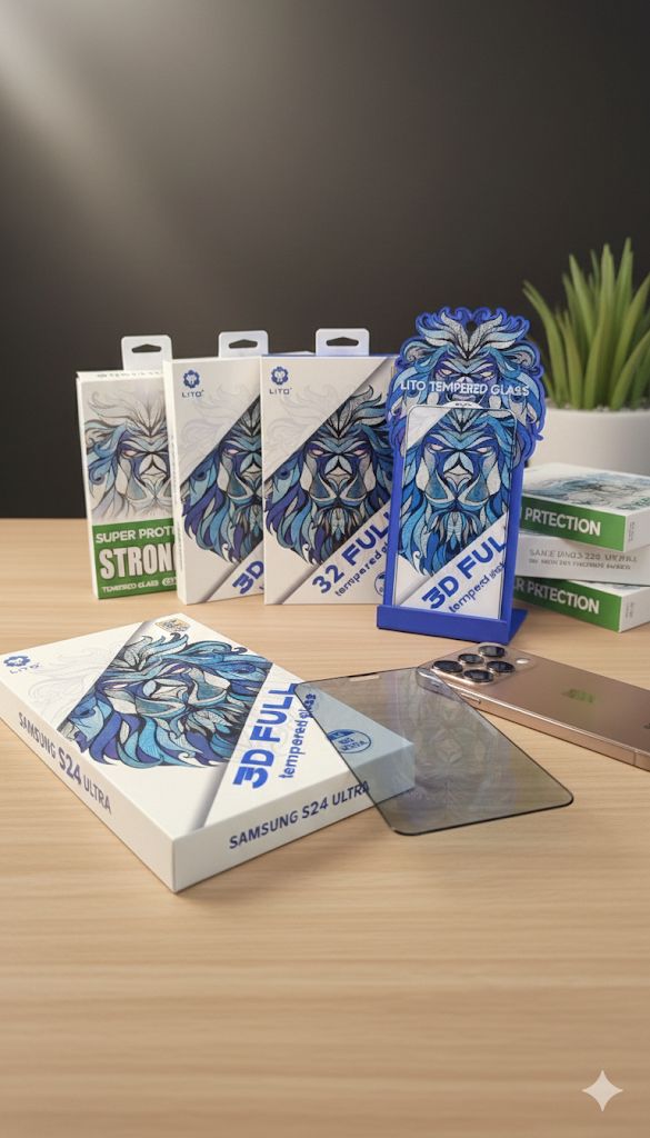 گلس سامسونگ S23 Ultra با چسب عالی همراه اکسسوری