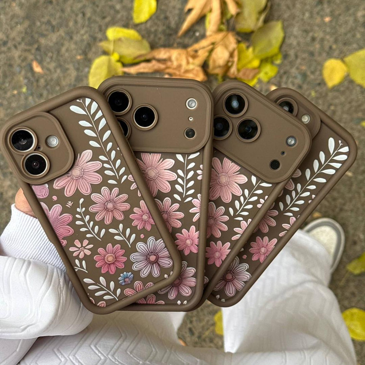 قاب رنگ موکا گلدار iPhone 12Pro همراه اکسسوری