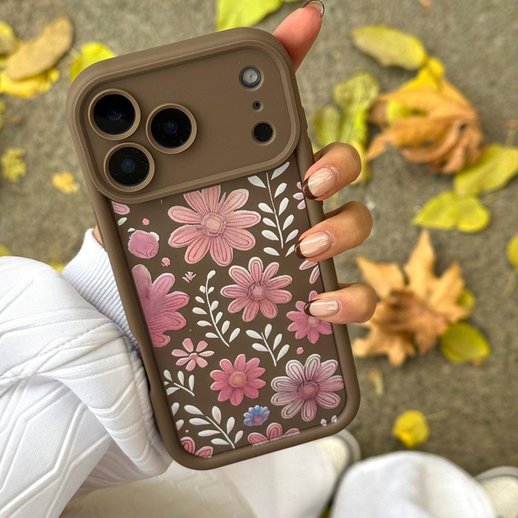 قاب رنگ موکا گلدار iPhone 12Promax همراه اکسسوری