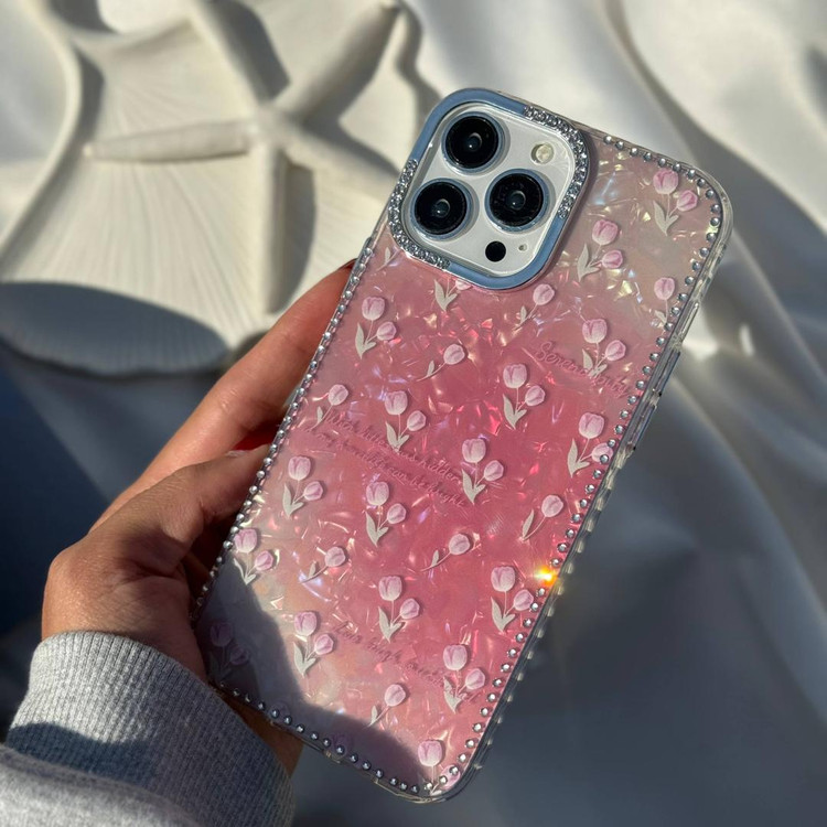 قاب لاله یخی نگین دار iPhone 16 همراه اکسسوری