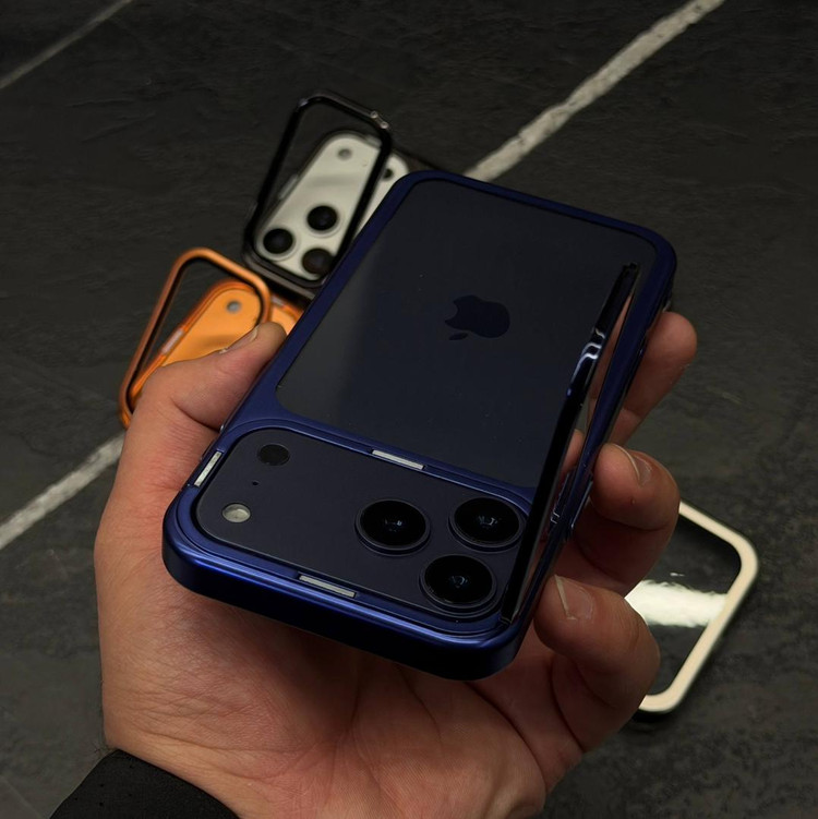 قاب Ultra Clear Cam Stand آیفون 17 پرو مکس محافظ لنز همراه اکسسوری