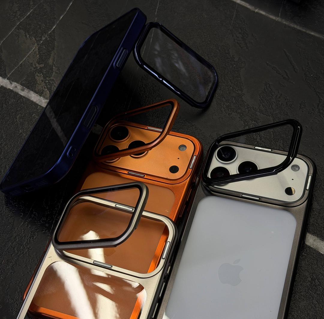 قاب Ultra Clear Cam Stand رنگ cosmic orange همراه اکسسوری