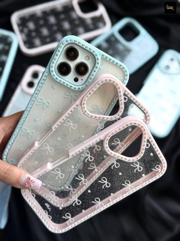 پاپیون برجسته نگینی قاب آیفون