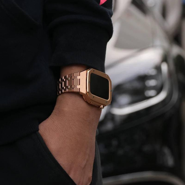 بند لاکچری گلدن استایل Apple Watch 46 همراه اکسسوری