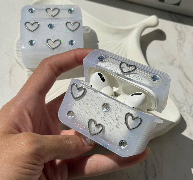 کیس ایرپاد شاین براق مناسب AirPods Pro همراه اکسسوری