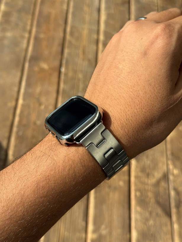 بند اپل واچ استیل رنگ تیتان