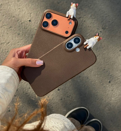 قاب ماسکت قهوه ای گربه قابل تنظیم آیفون