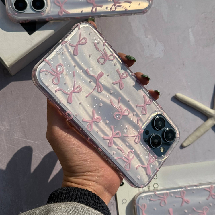 قاب پاپیونی مرجانی صورتی گوشی موبایل همراه اکسسسوری