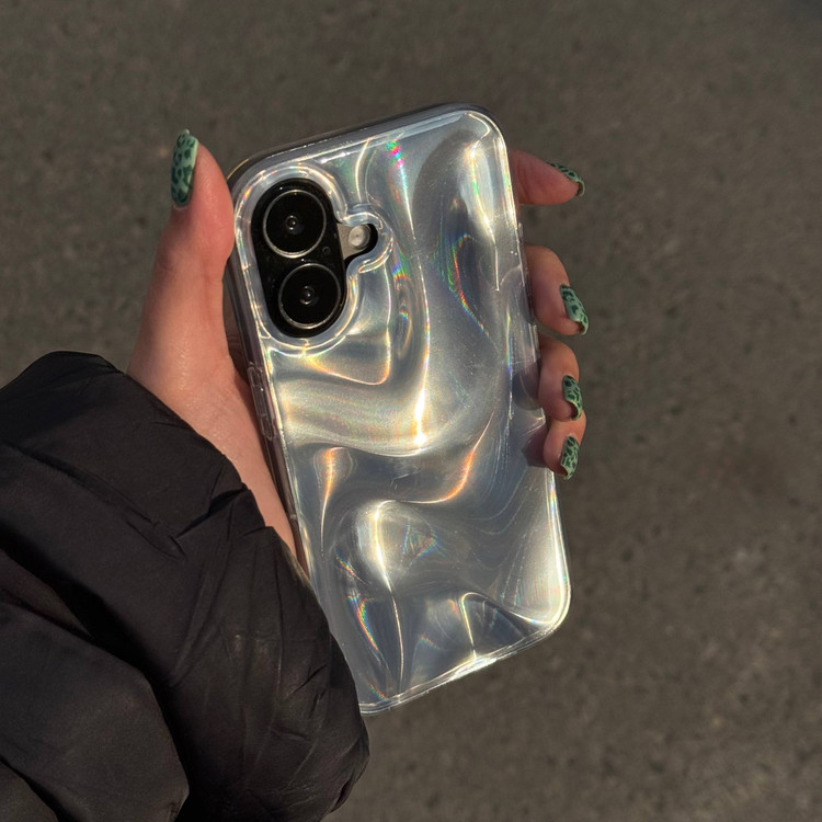 قاب آیفون طرح موج کروم بافت دارقاب گوشی آیفون طرح موج اسپیرال کروم