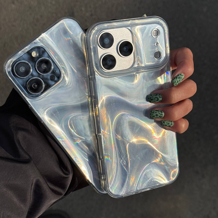 قاب آیفون موج مارپیچ کروم مدرن