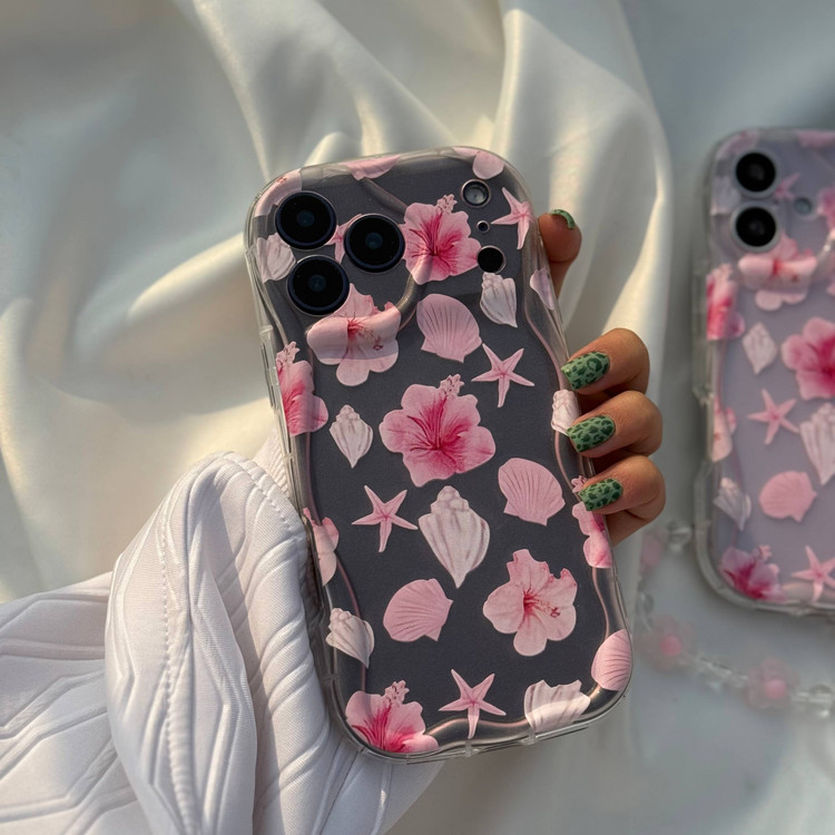 قاب موجدار دریایی صورتی برای آیفون