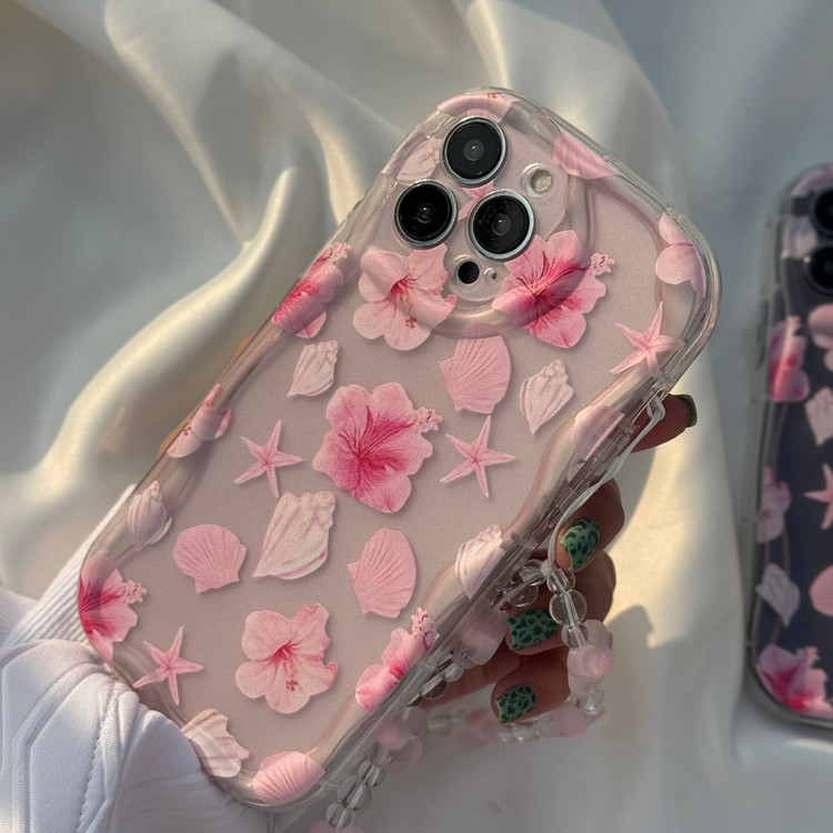 قاب فانتزی صورتی طرح کاوا دریایی آیفون